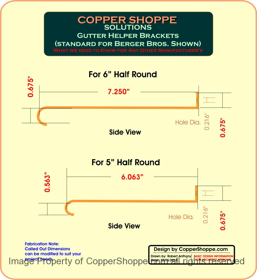 HRGH Copper Gutter Helper Brackets / Hangers - The New CopperShoppe.com