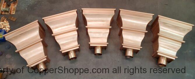 Old World 5 Copper Leader Boxes Conductor Heads